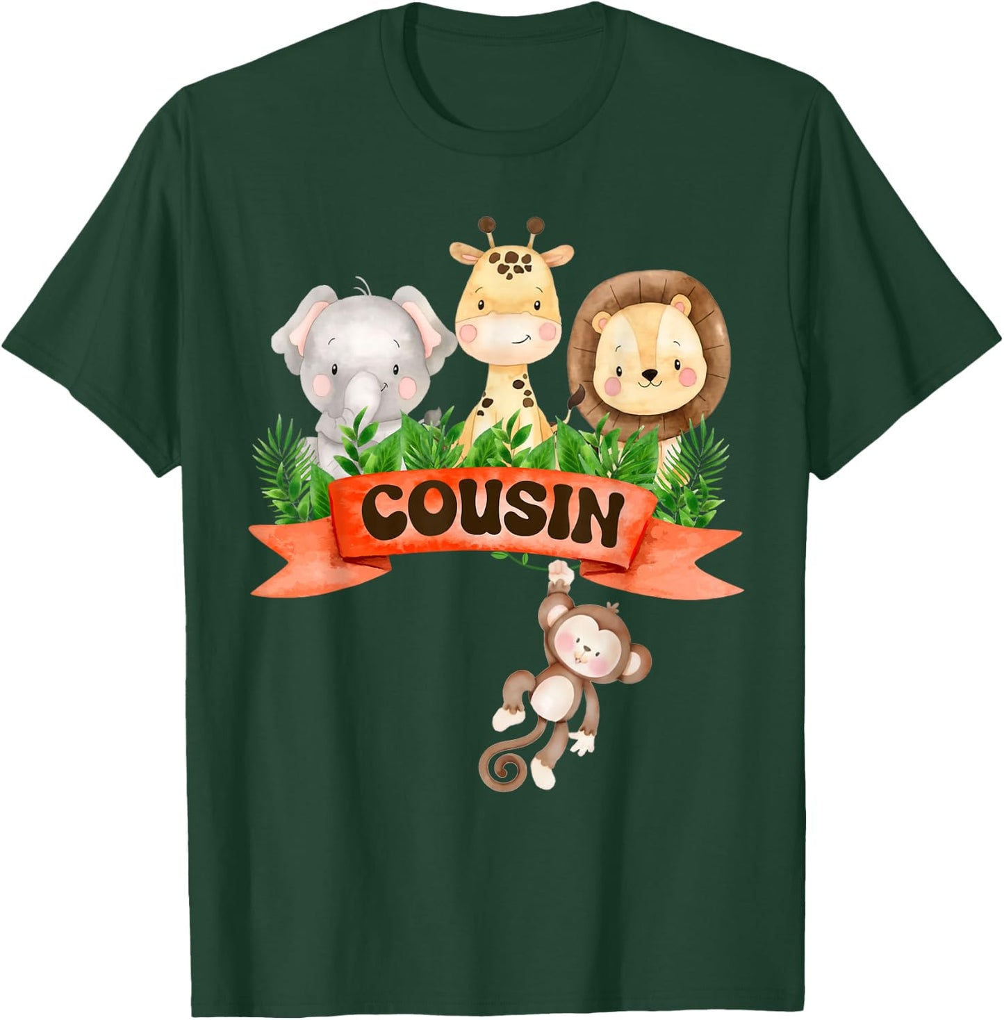 Cousin of the Wild One Zoo Birthday Safari Jungle Animal T-Shirt - T-Shirt | Forest