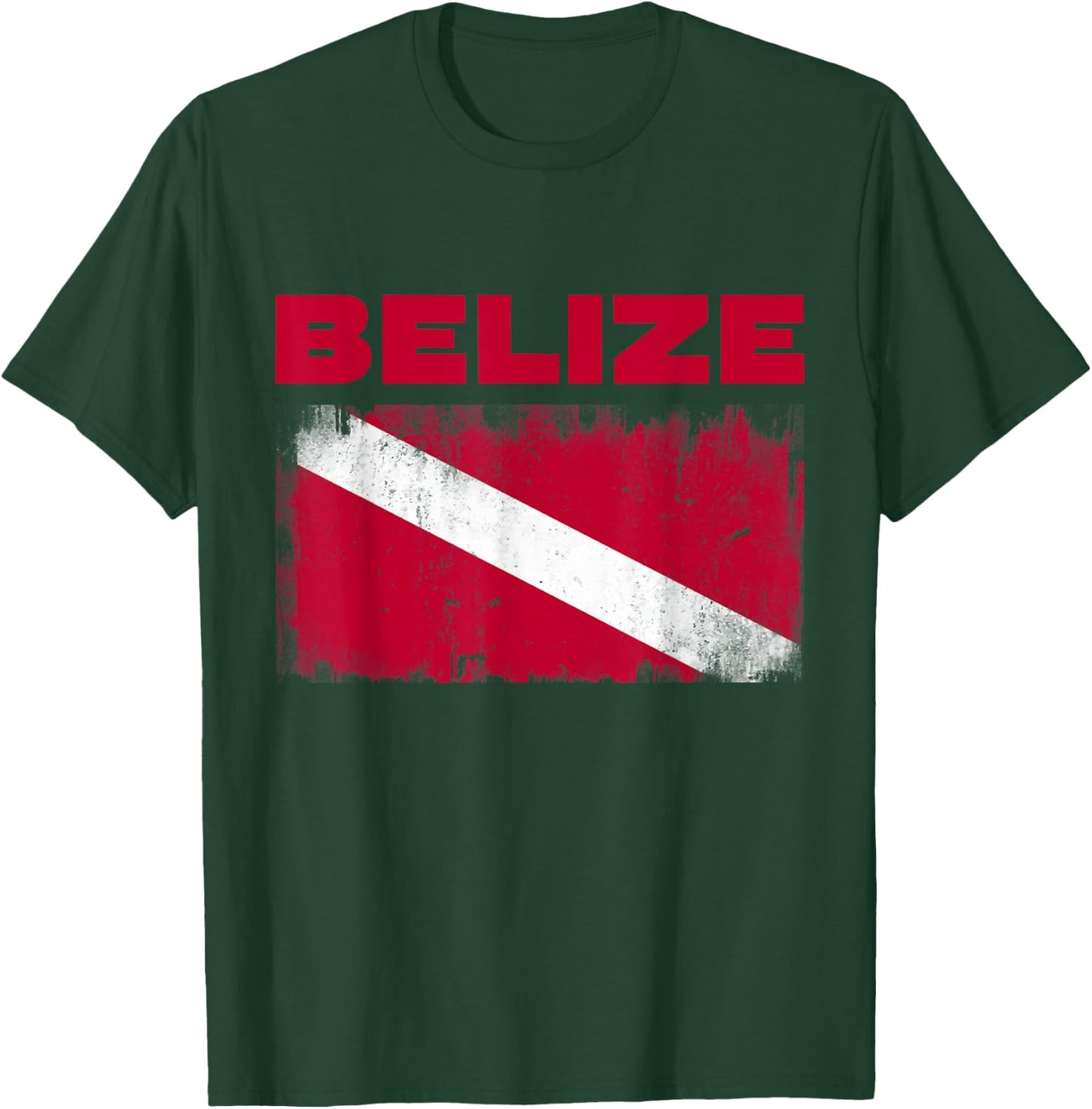 Belize Dive Flag Diving Scuba Diver Souvenir T-Shirt - T-Shirt | Forest