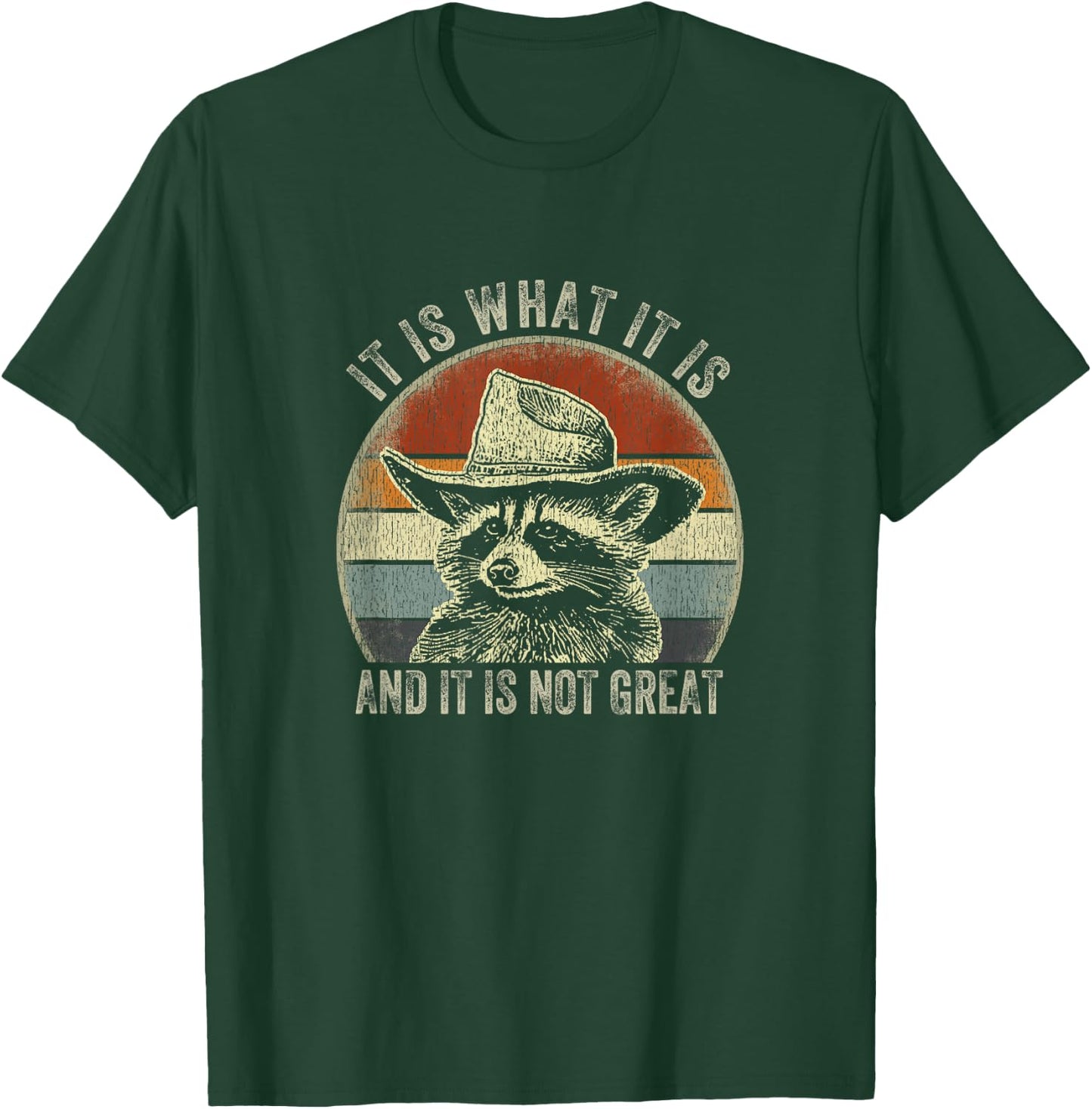 It Is What It Is And It Is Not Great Raccoon Trash Panda T-Shirt - T-Shirt | Forest