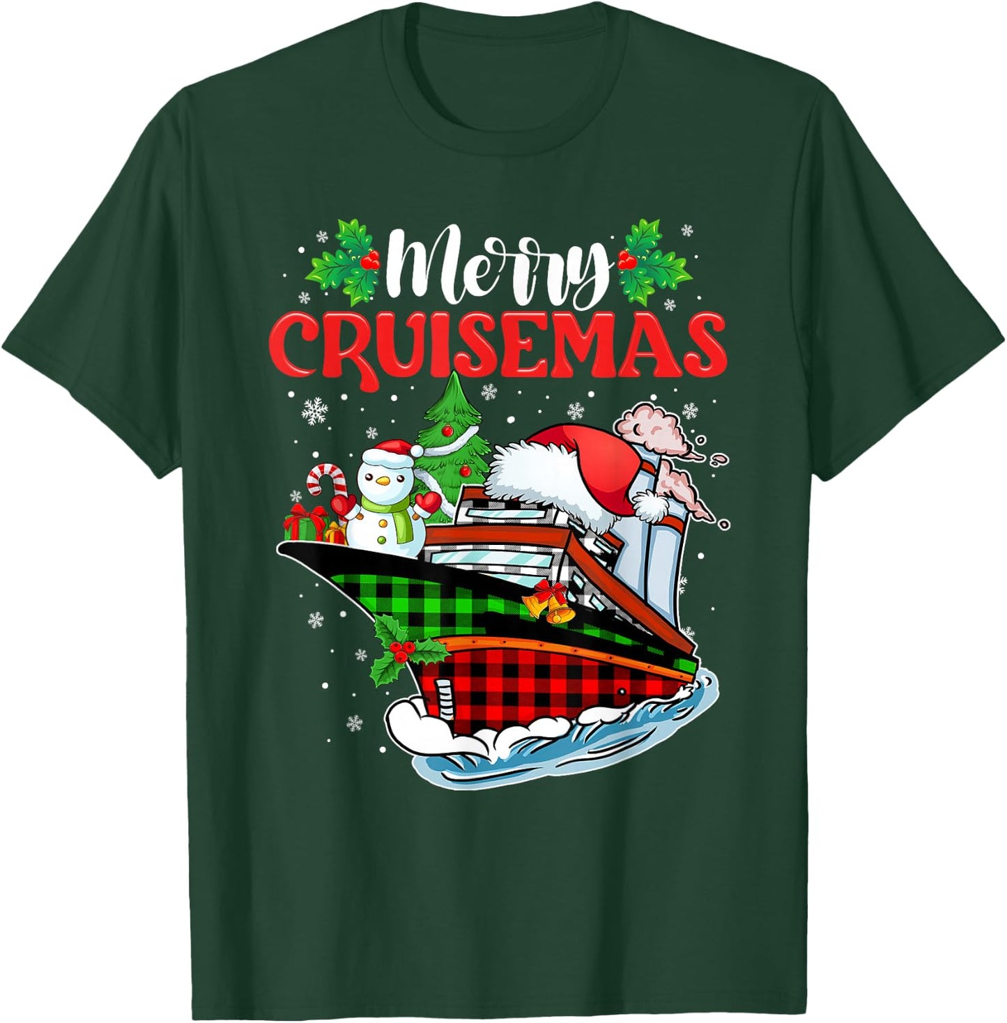 Merry Cruisemas 2025 Funny Cruise Squad Christmas 2025 T-Shirt - T-Shirt | Forest