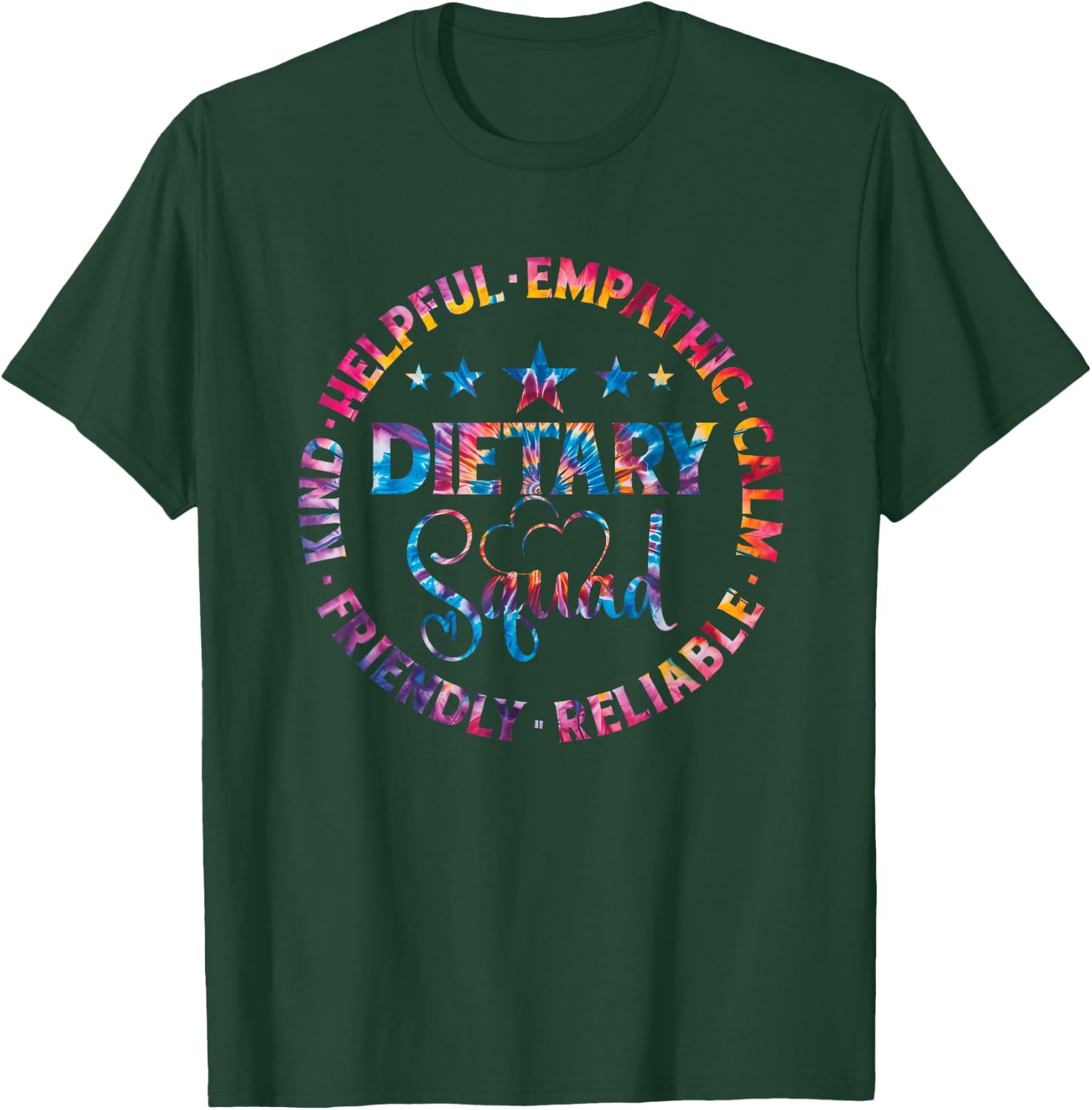 Dietary Squad Tie Dye Healthcare Worker Dietitian Squad T-Shirt - T-Shirt | Forest