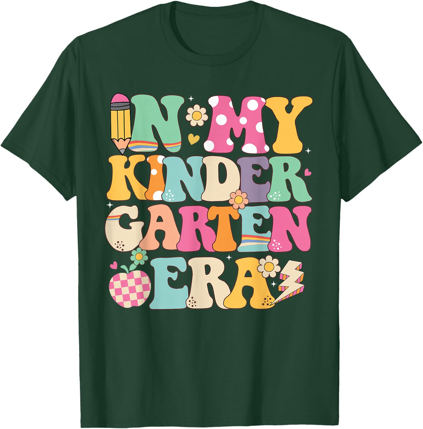 In My Kindergarten Era Girl Back To School Kindergarten Kids T-Shirt - T-Shirt | Forest