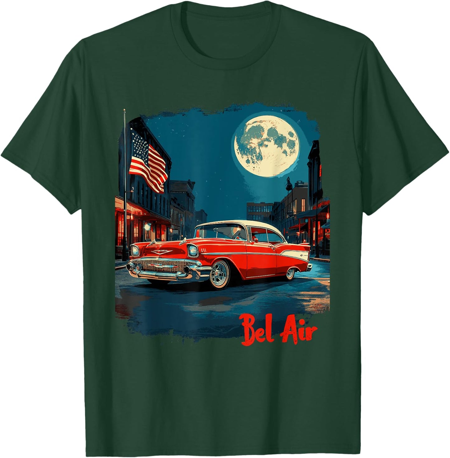Vintage 1957 Bel Air Classic car Old School Hot Rod Bel Air T-Shirt - T-Shirt | Forest