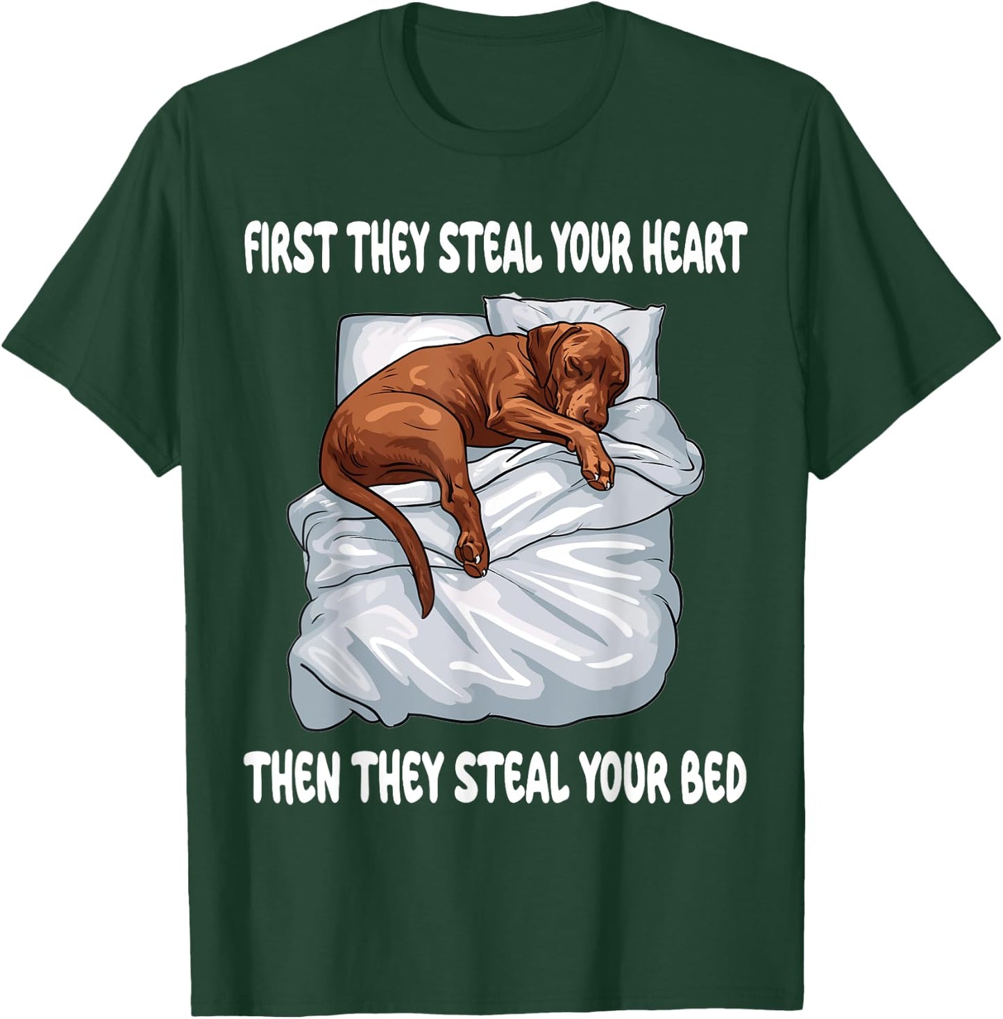Vizsla Sleeping Pajamas Nightgown T-Shirt - T-Shirt | Forest