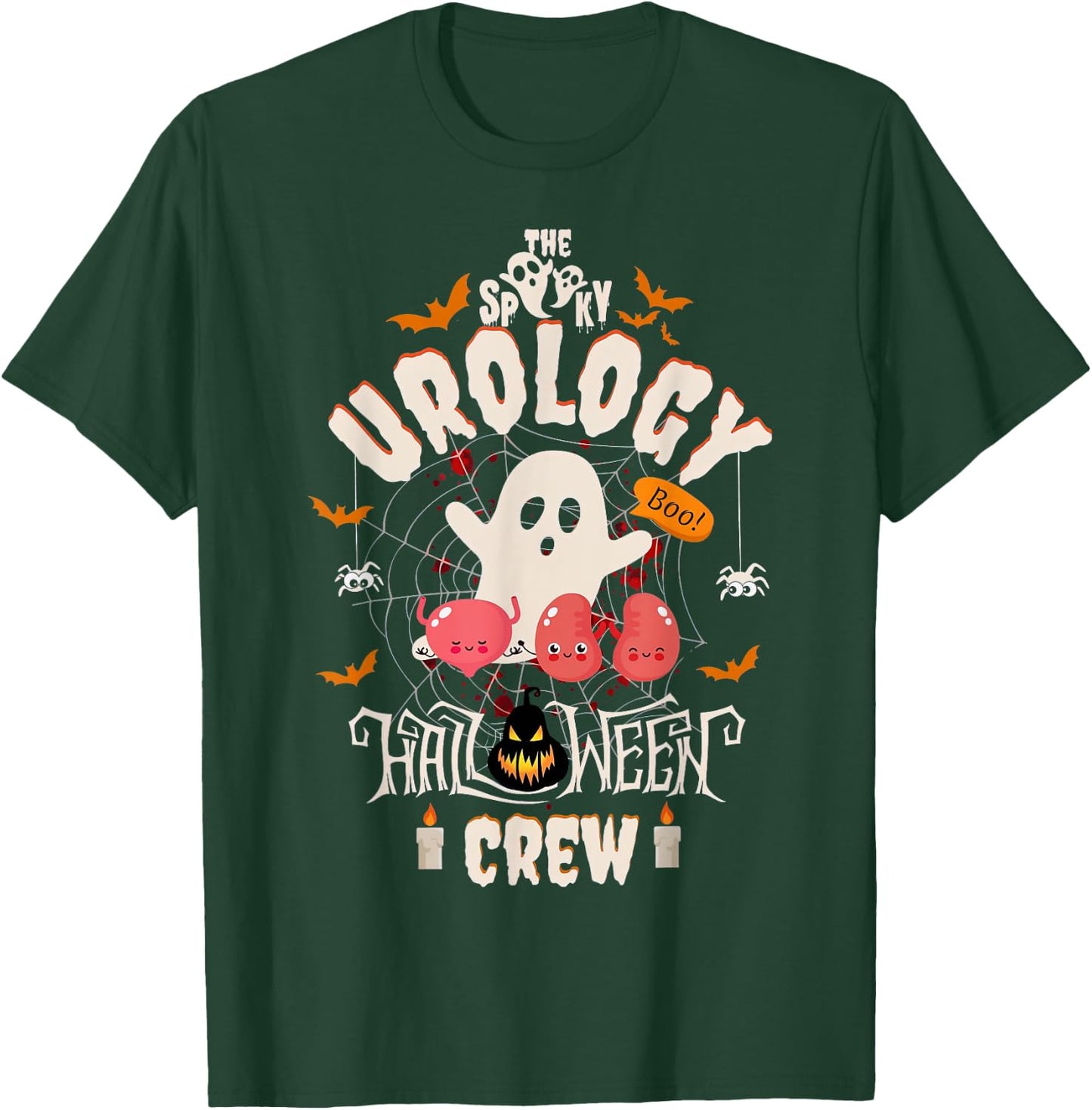 Spooky Urology Halloween Crew Cute Ghost Nurse Student T-Shirt - T-Shirt | Forest