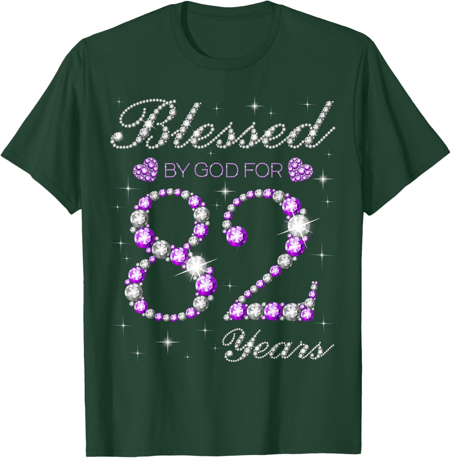 Blessed By God For 82 Years Old 82nd Birthday Party B-day T-Shirt - T-Shirt | Forest