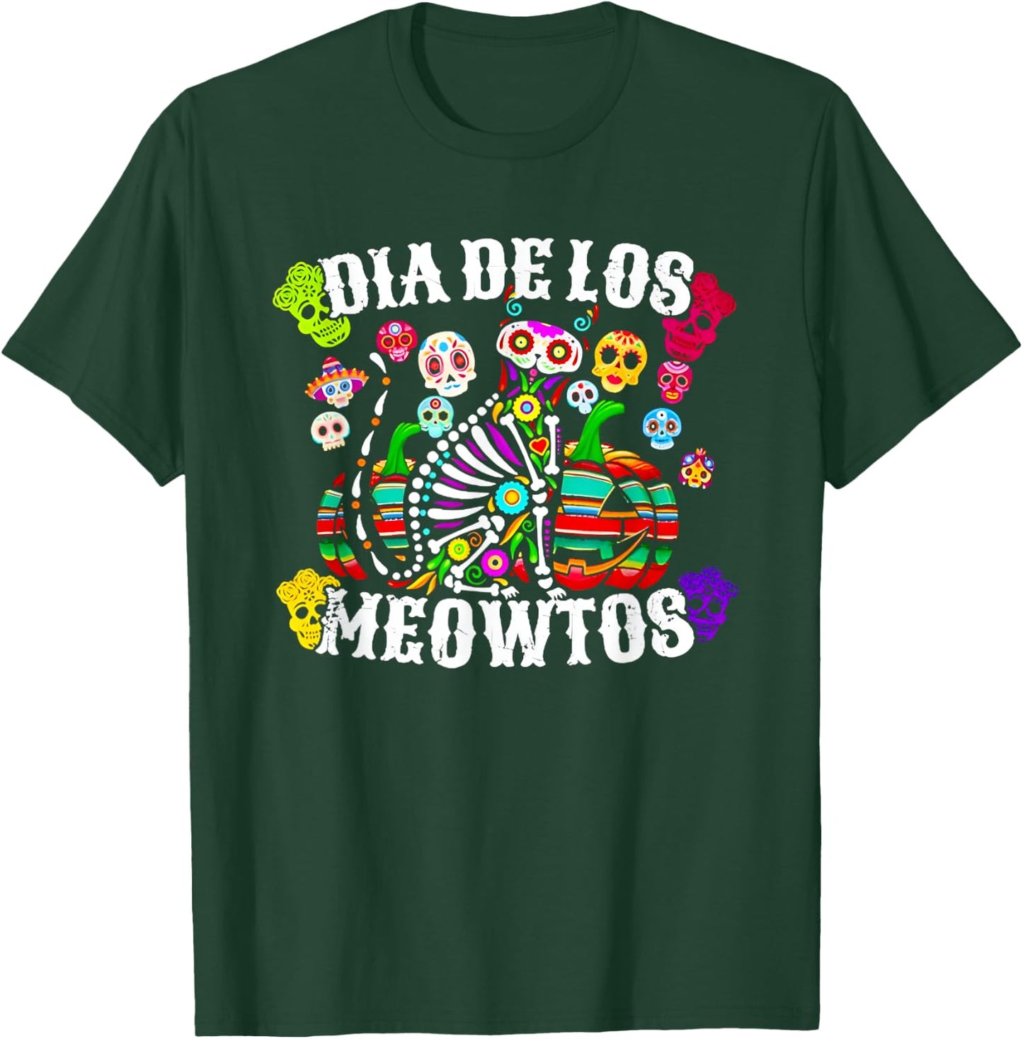 Dia De Los Meowtos Mexicano T-Shirt - T-Shirt | Forest