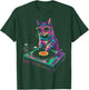 House DJ Cat Rainbow DJ Cat Kitty on Turntable Disco DJ Cat T-Shirt - T-Shirt | Forest