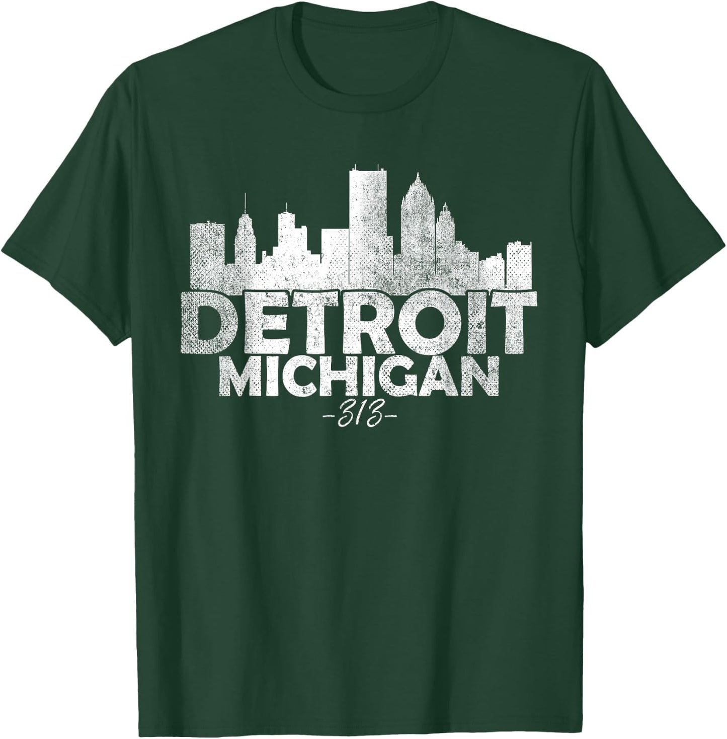 Detroit Michigan MI | Skyline , Small, Black T-Shirt - T-Shirt | Forest