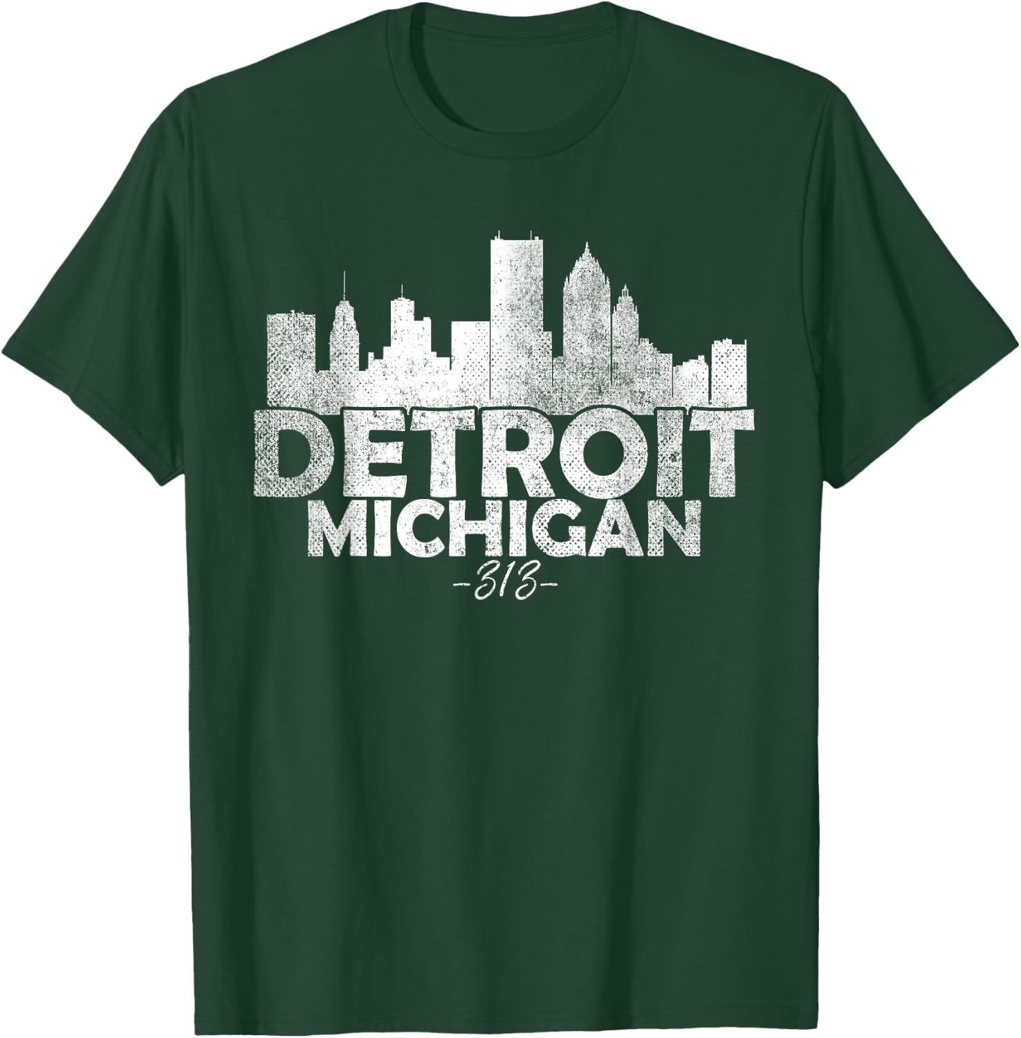 Detroit Michigan MI | Skyline , Small, Black T-Shirt - T-Shirt | Forest