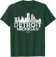 Detroit Michigan MI | Skyline , Small, Black T-Shirt - T-Shirt | Forest