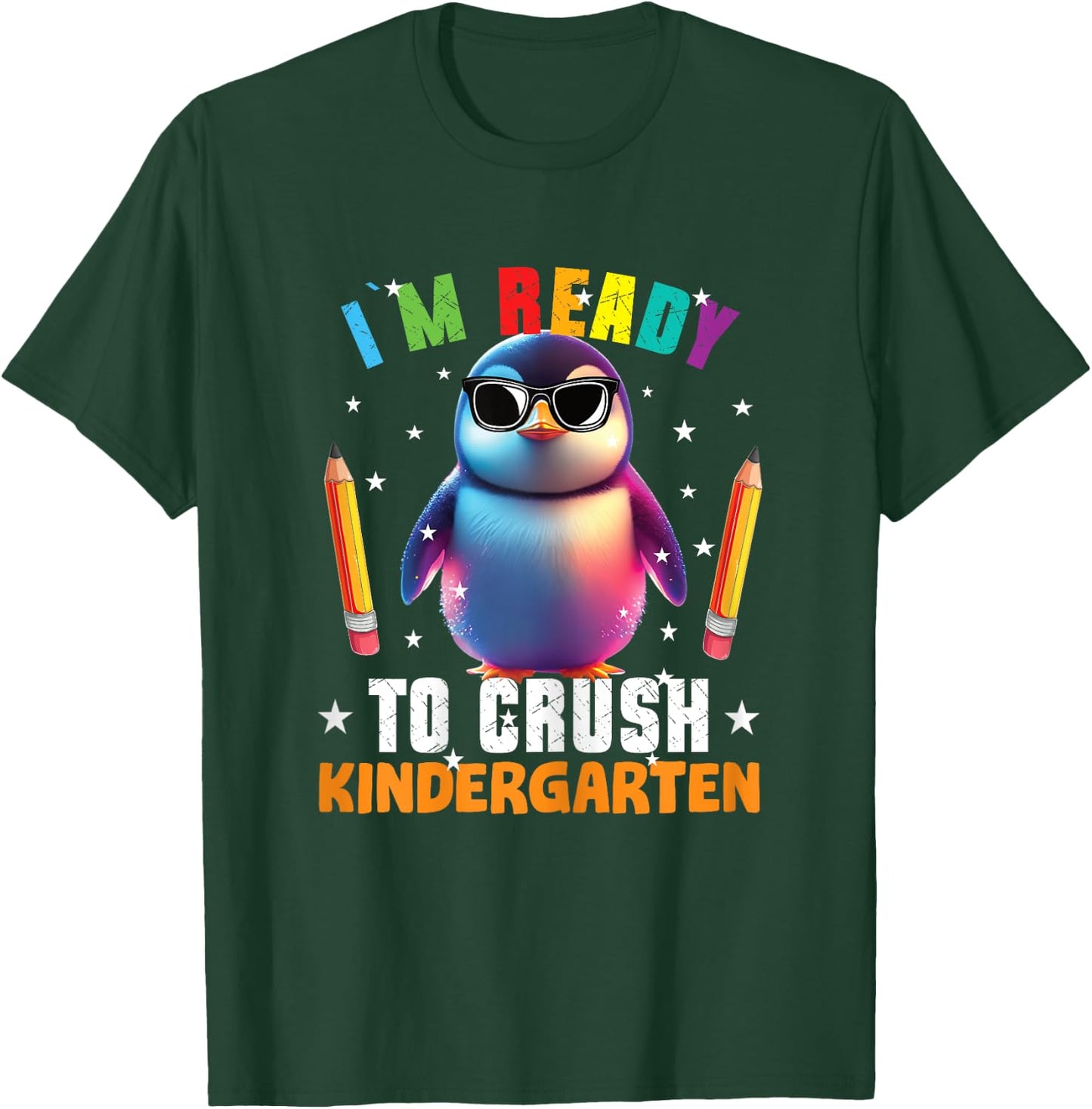 Crush Kindergarten funny Penguin Back to School Girls Gift T-Shirt - T-Shirt | Forest