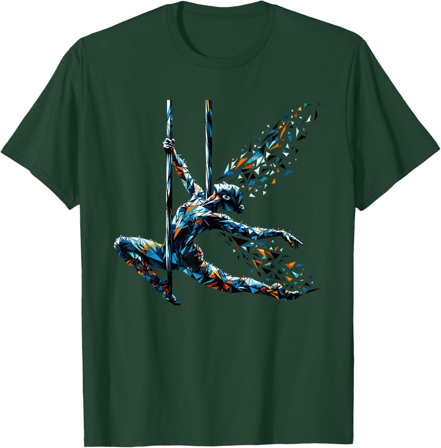 Polygon Art Aerial Silk Yoga Aerialist Acrobatics T-Shirt - T-Shirt | Forest