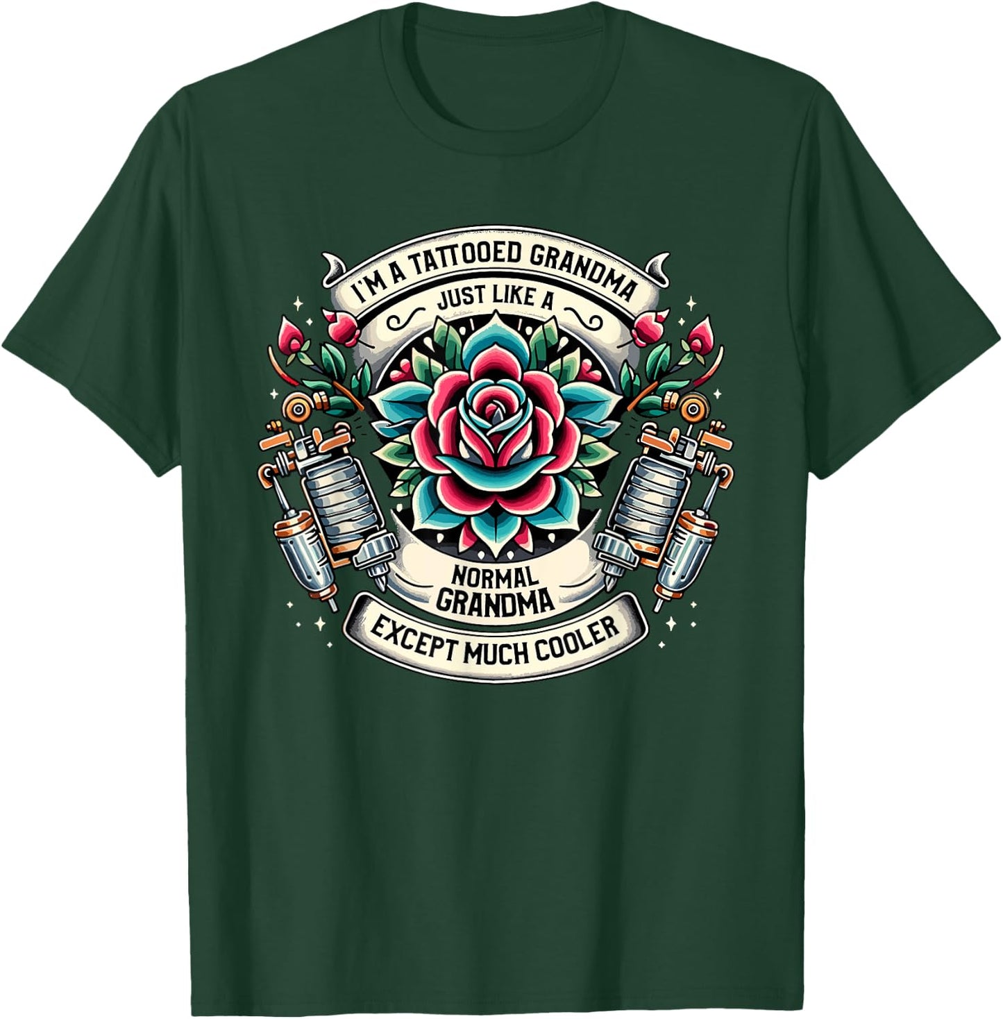 Tattooed Grandma Tattoo Tattooing Ink Tattoos Grandmother T-Shirt - T-Shirt | Forest