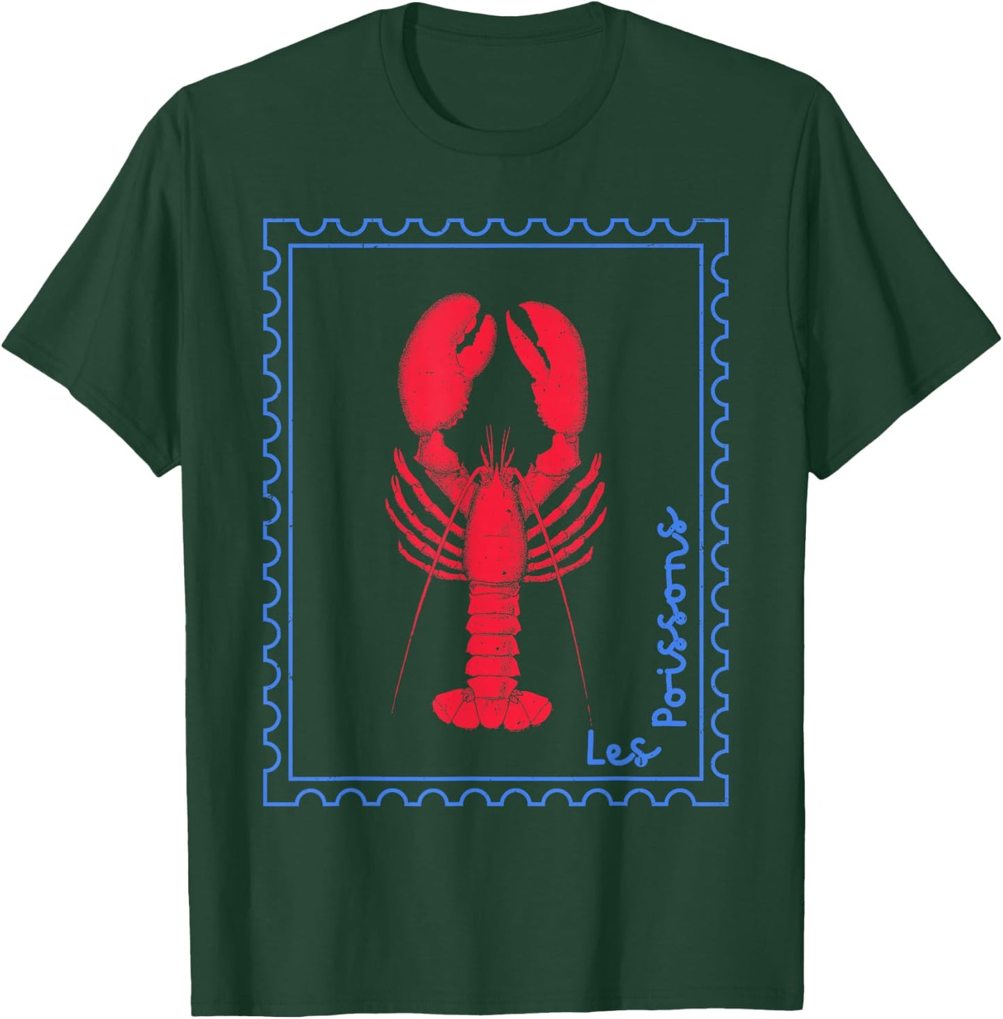 Vintage Lobster French Coastal Distressed Nautical Fisherman T-Shirt - T-Shirt | Forest