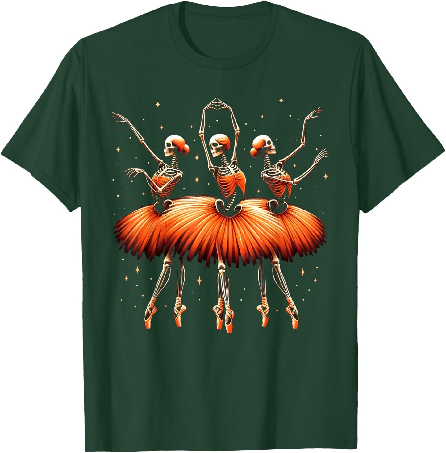 Spooky Ballerina Skeleton Dance Funny Halloween Ballet T-Shirt - T-Shirt | Forest