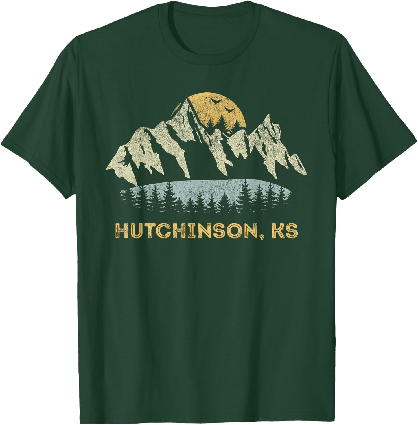 Hutchinson Kansas Mountain Sunset Sunrise KS T-Shirt - T-Shirt | Forest