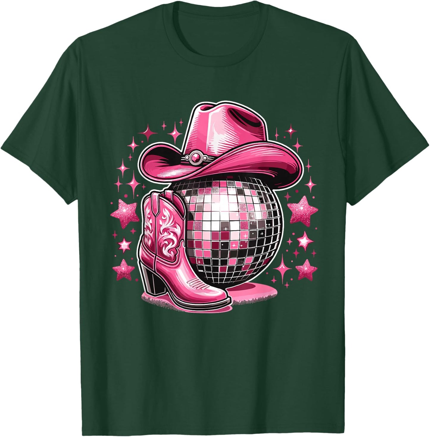 Western Cowgirl Rodeo Disco Retro Bachelorette Party T-Shirt - T-Shirt | Forest