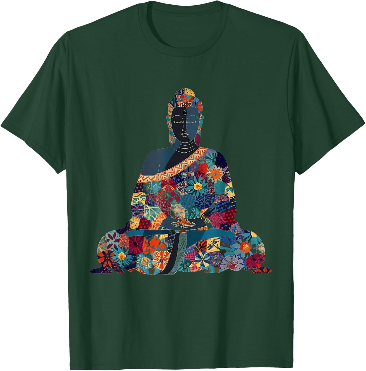 Buddha Vintage Flowers Zen Buddhist Buddhism Yoga Spiritual T-Shirt - T-Shirt | Forest
