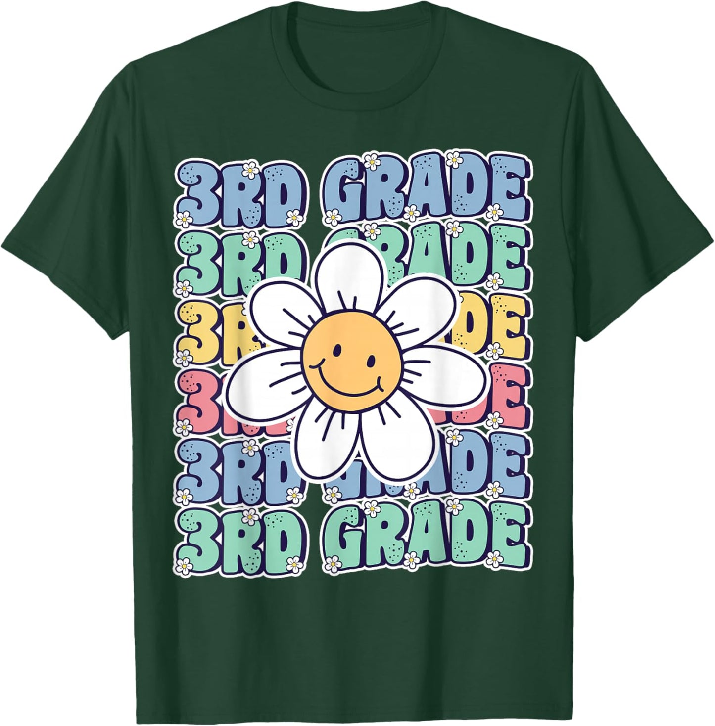 Groovy 3rd Grade Back to School First Day of Third Grade T-Shirt - T-Shirt | Forest