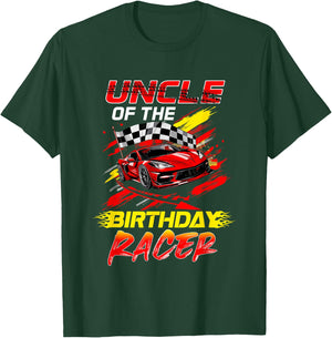 Uncle Of The Birthday Racer Race Car Party Family Matching T-Shirt - T-Shirt | Forest