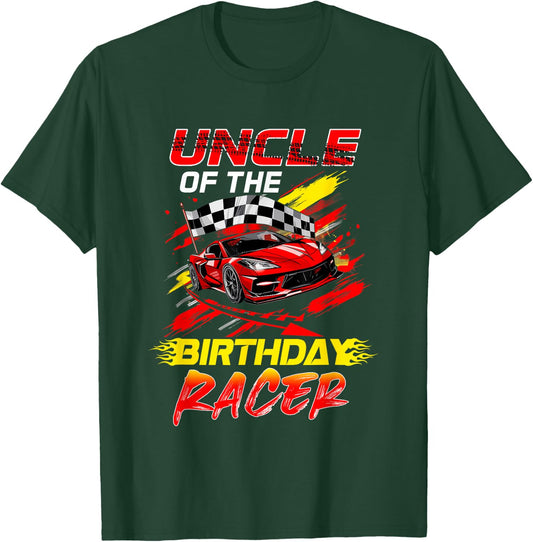 Uncle Of The Birthday Racer Race Car Party Family Matching T-Shirt - T-Shirt | Forest