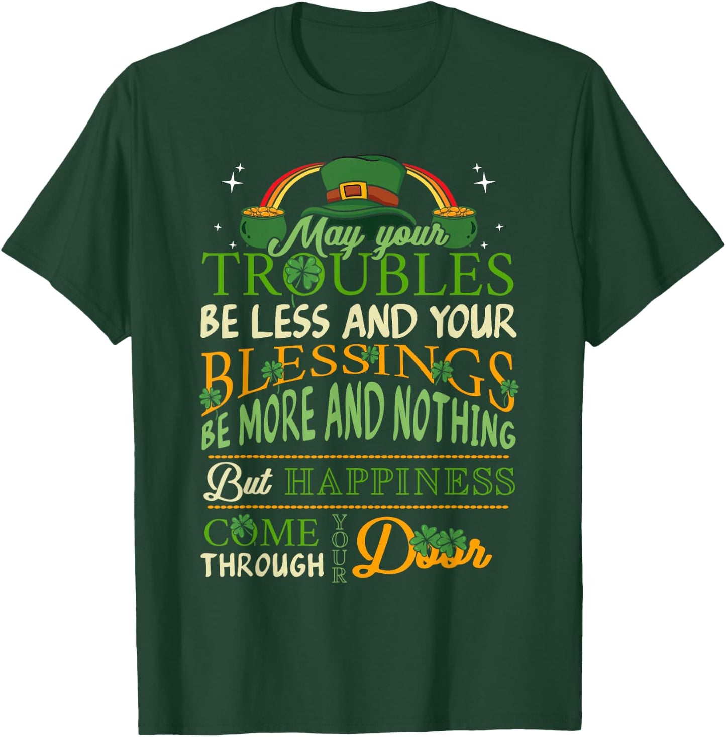 Irish Blessing St Patricks Day Leprechaun Rainbow Irish Gift Small T-Shirt - T-Shirt | Forest