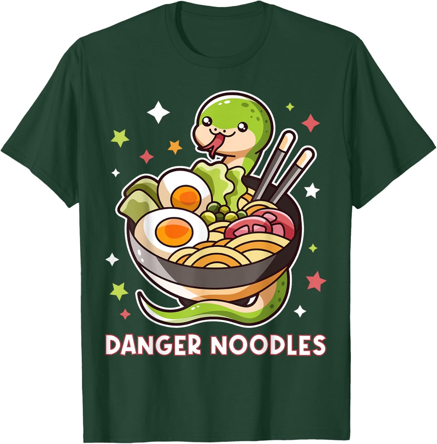 Danger Noodles Snake In A Ramen Noodles Bowl Kawaii Outfit T-Shirt - T-Shirt | Forest