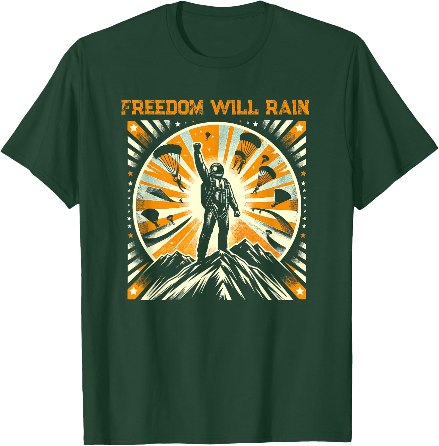 Freedom Will Rain Hell of Diver Helldiving Lovers T-Shirt - T-Shirt | Forest