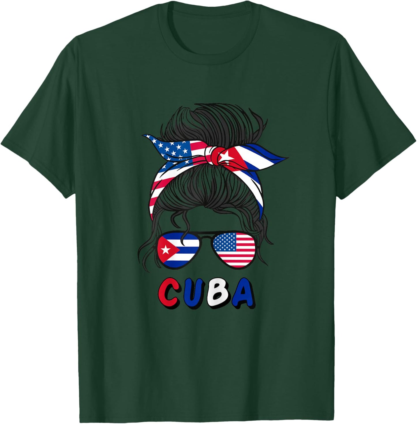 Cuba Girls USA American cuban Girl T-Shirt - T-Shirt | Forest