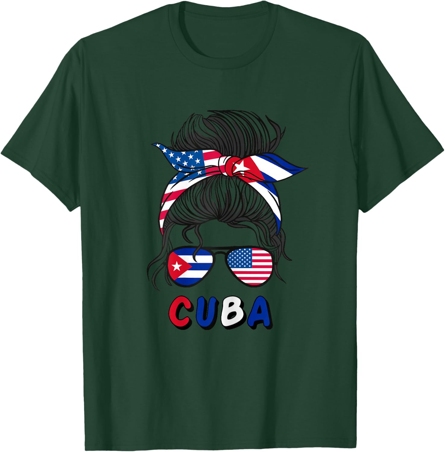 Cuba Girls USA American cuban Girl T-Shirt - T-Shirt | Forest