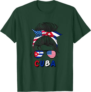 Cuba Girls USA American cuban Girl T-Shirt - T-Shirt | Forest