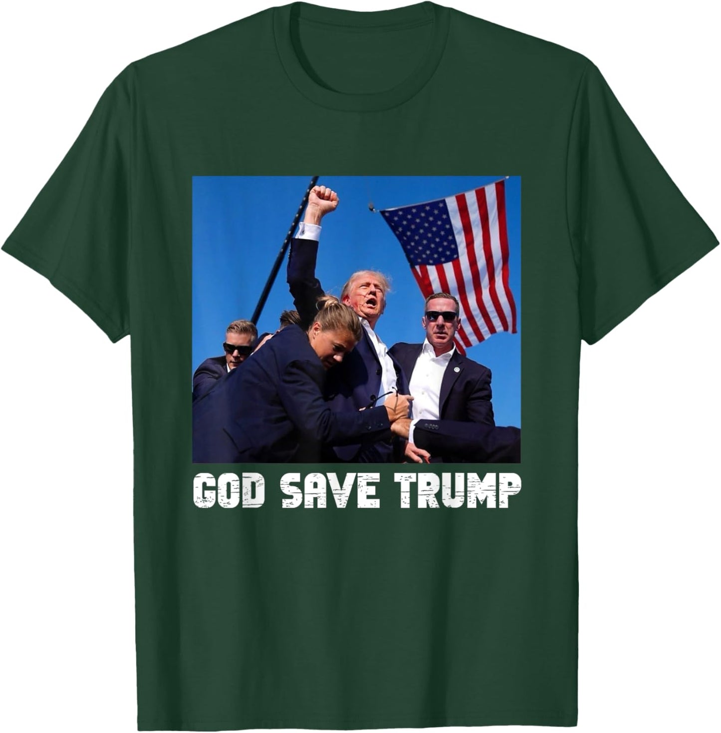 God Save President Trump, Donald Trump 2024 T-Shirt - T-Shirt | Forest