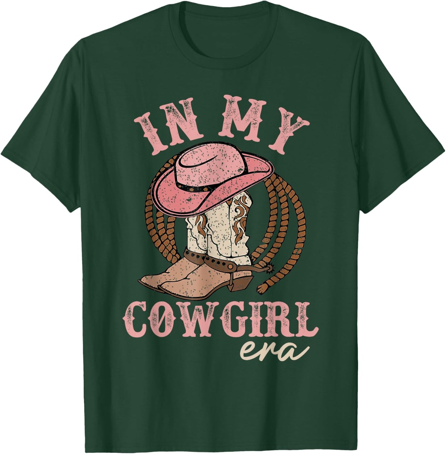 In My Cowgirl Era Groovy Cute Western Rodeo Cowgirl T-Shirt - T-Shirt | Forest