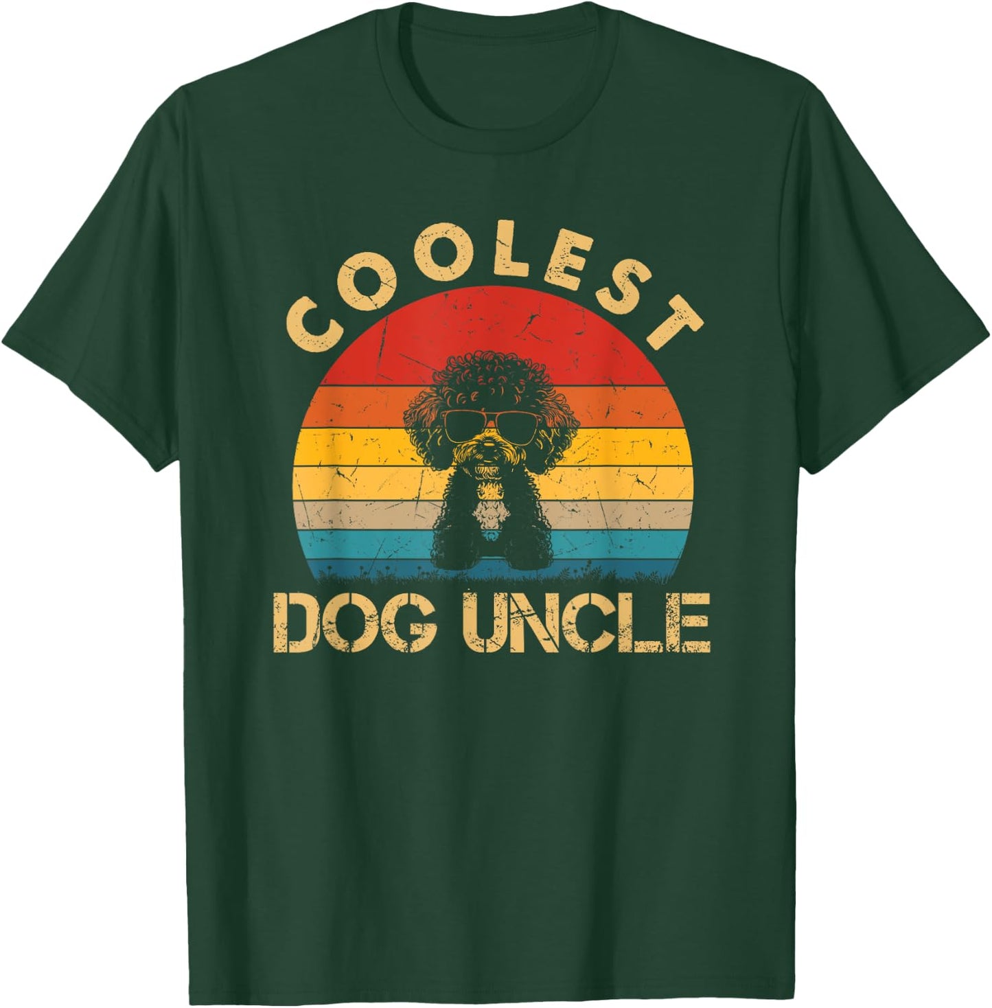 Coolest Toy Poodle Uncle Funny Dog Sunglasses Fathers Day Men Women Kids T-Shirt - T-Shirt | Forest