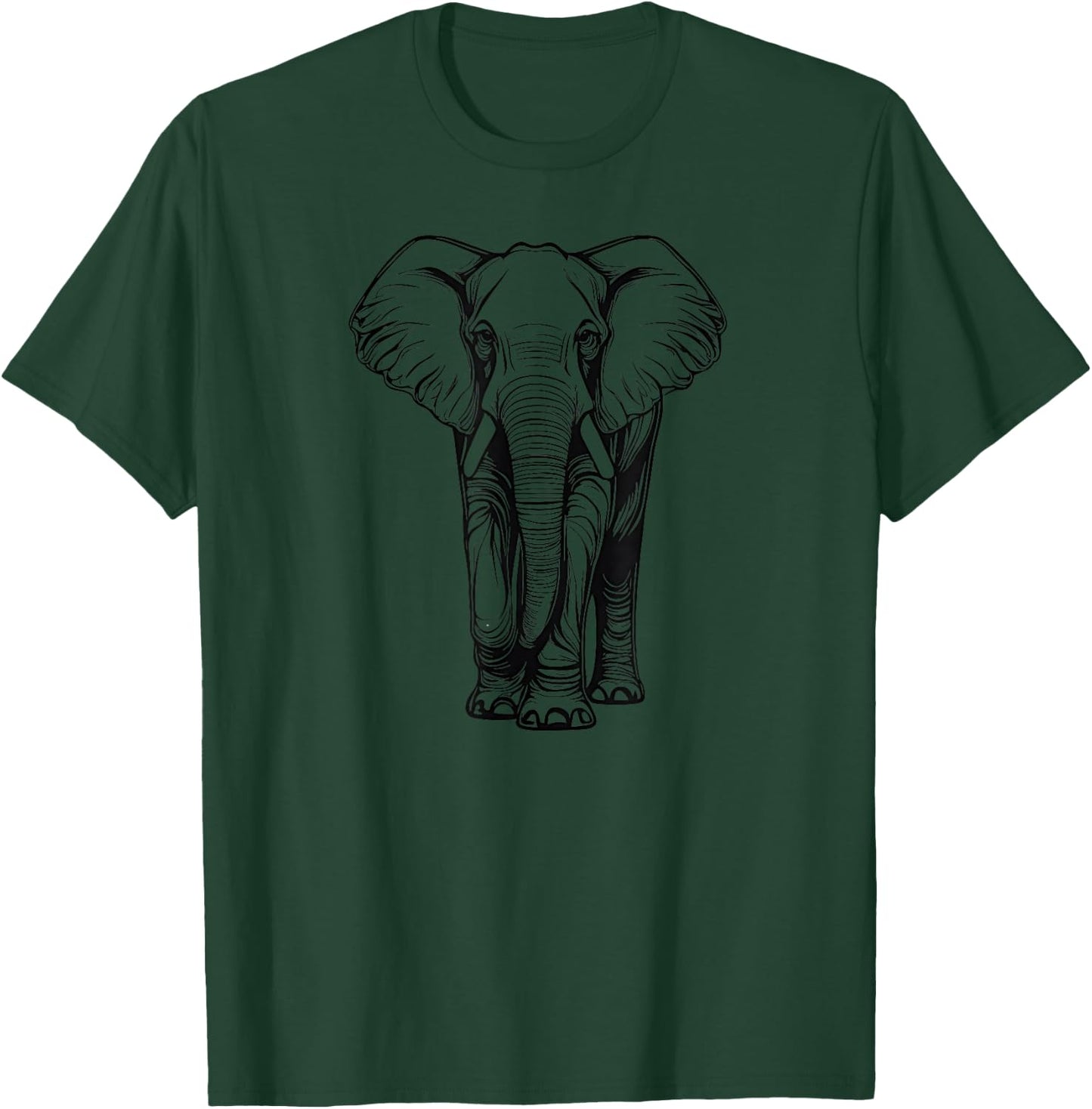 Cute Elephant, simple line drawing, conservation T-Shirt - T-Shirt | Forest
