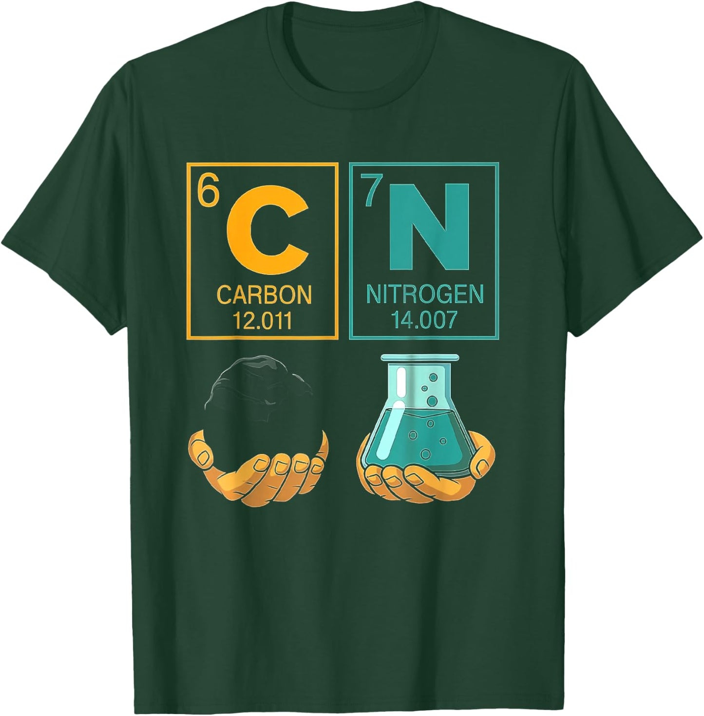Chemistry Prediotic Table Elements Carbon Nitrogen Lover T-Shirt - T-Shirt | Forest