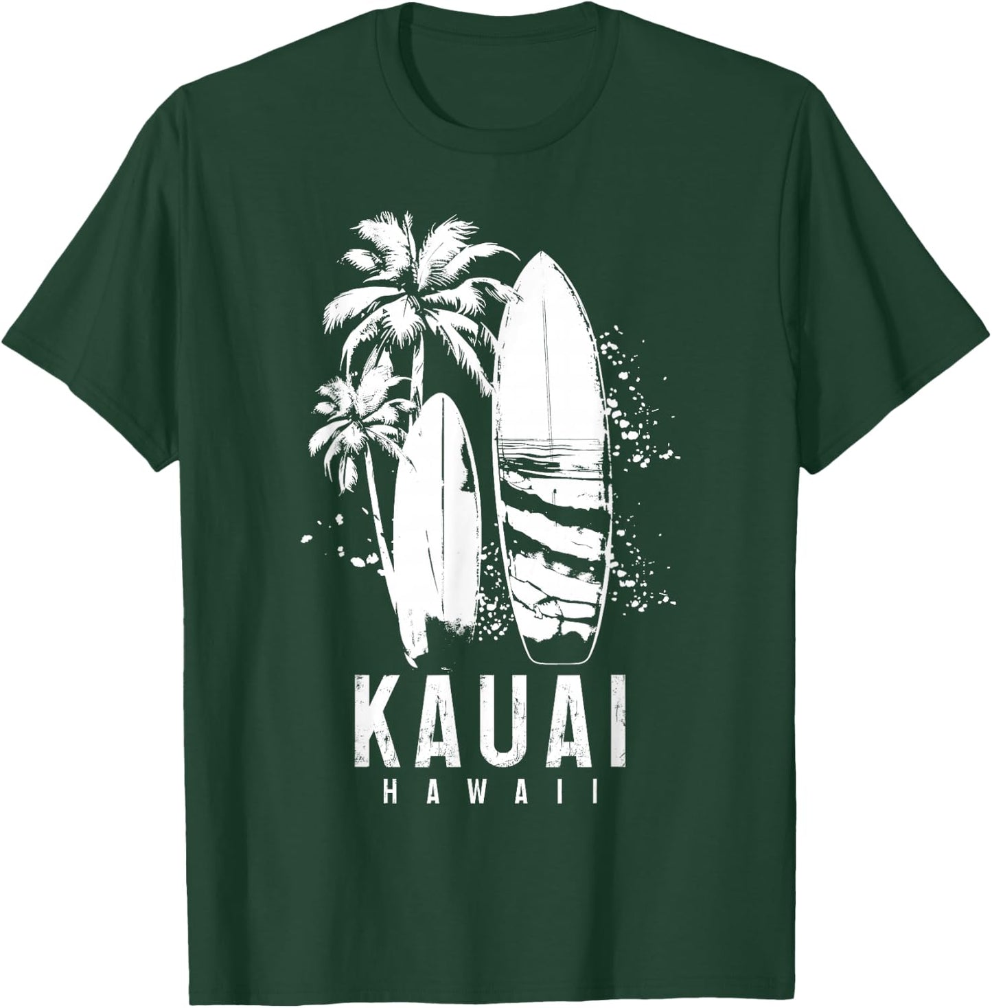 Kauai Hawaii Surf Hawaiian Vintage Surfing Surfer T-Shirt - T-Shirt | Forest