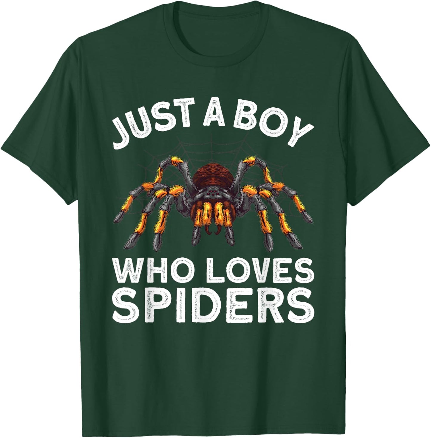 Cute Spider Boys Kids Spider Web Tarantula Arachnid T-Shirt - T-Shirt | Forest