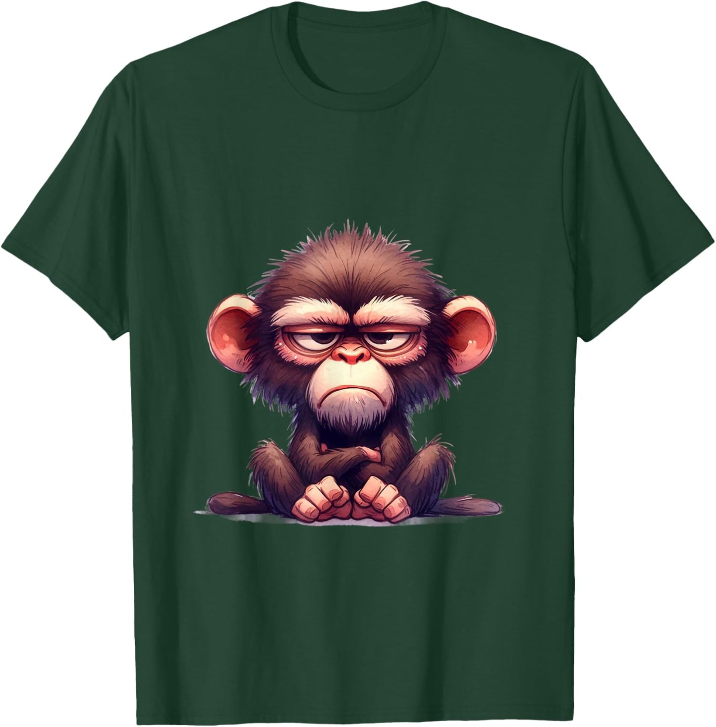 Funny Animals Grumpy Ape Monkey T-Shirt - T-Shirt | Forest