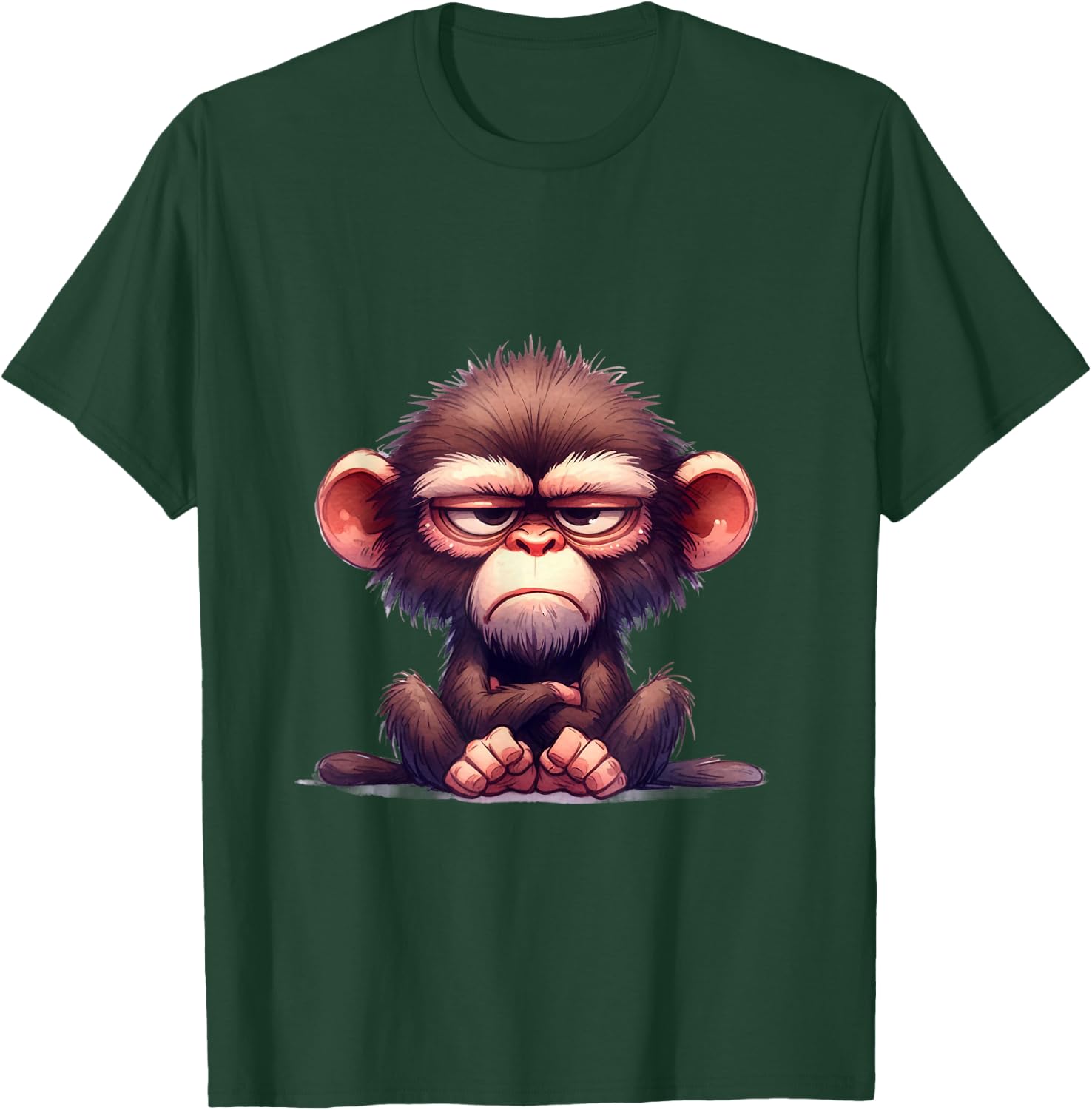Funny Animals Grumpy Ape Monkey T-Shirt - T-Shirt | Forest