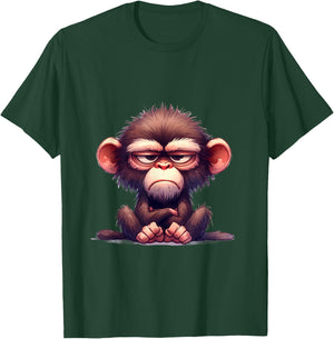 Funny Animals Grumpy Ape Monkey T-Shirt - T-Shirt | Forest