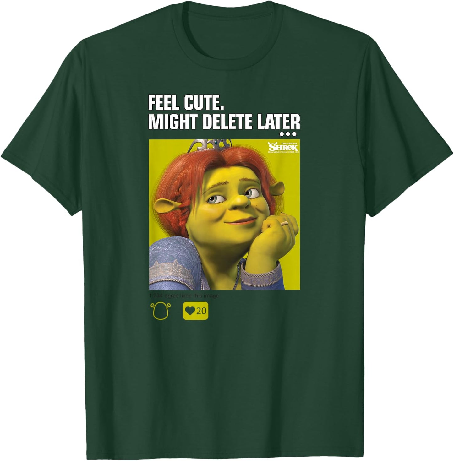 Shrek Fiona Feel Cute Might Delete Later Meme T-Shirt - T-Shirt | Forest