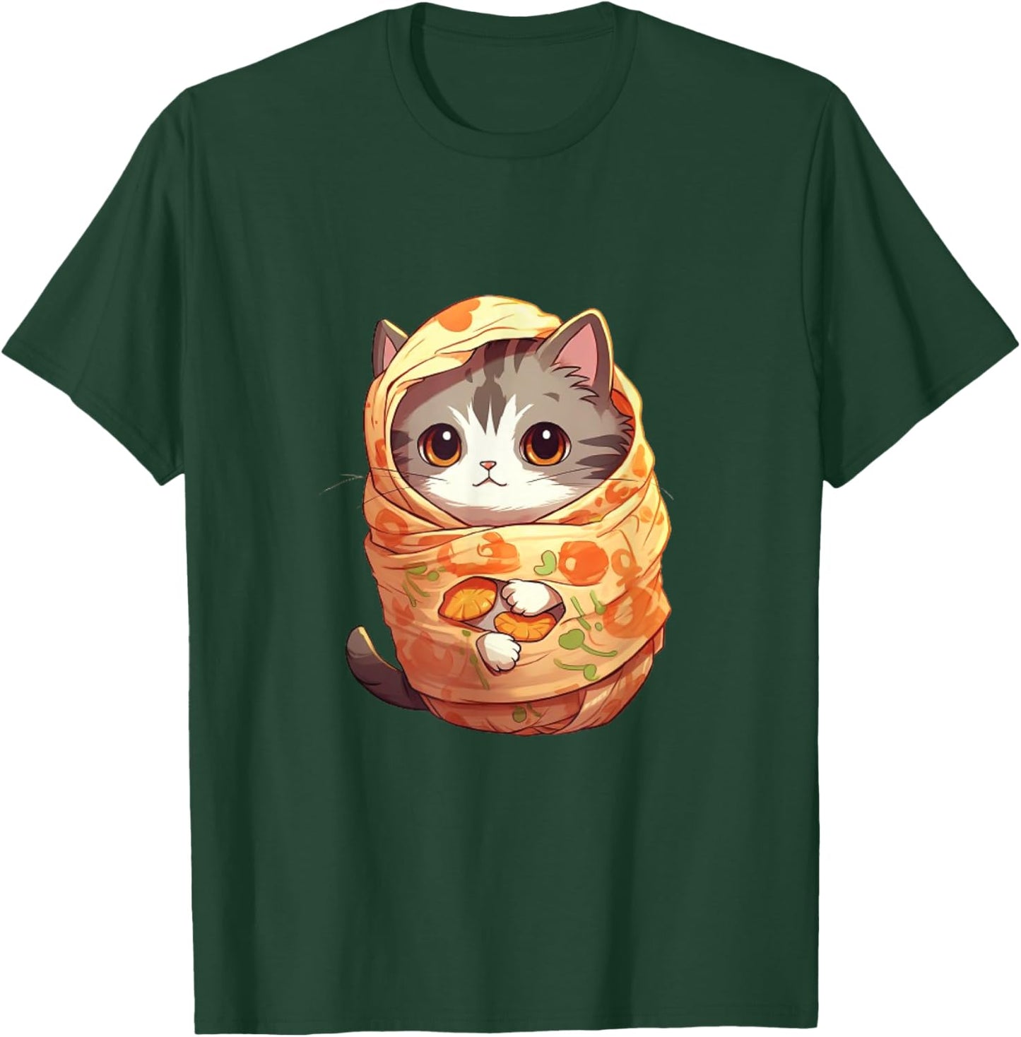 Funny cute cat burrito anime style mexican foodie lover Men Women Girls Kids T-Shirt - T-Shirt | Forest