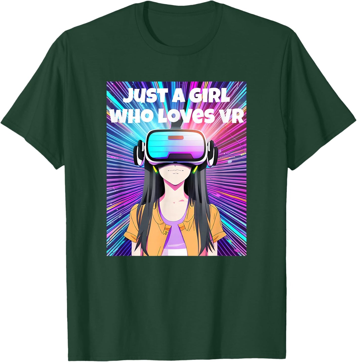 Just a Girl Who Loves VR Virtual Reality Anime Fun T-Shirt - T-Shirt | Forest
