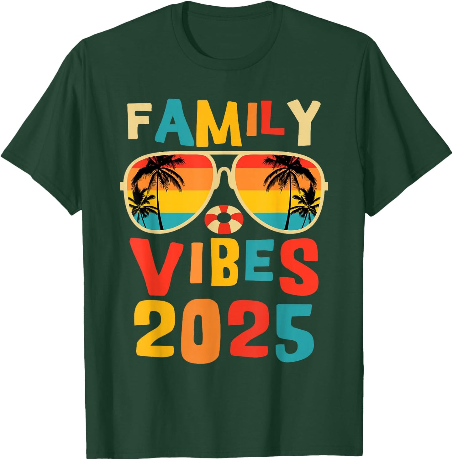 Family 2025 Vibes Family Reunion Vacation Making Memories T-Shirt - T-Shirt | Forest