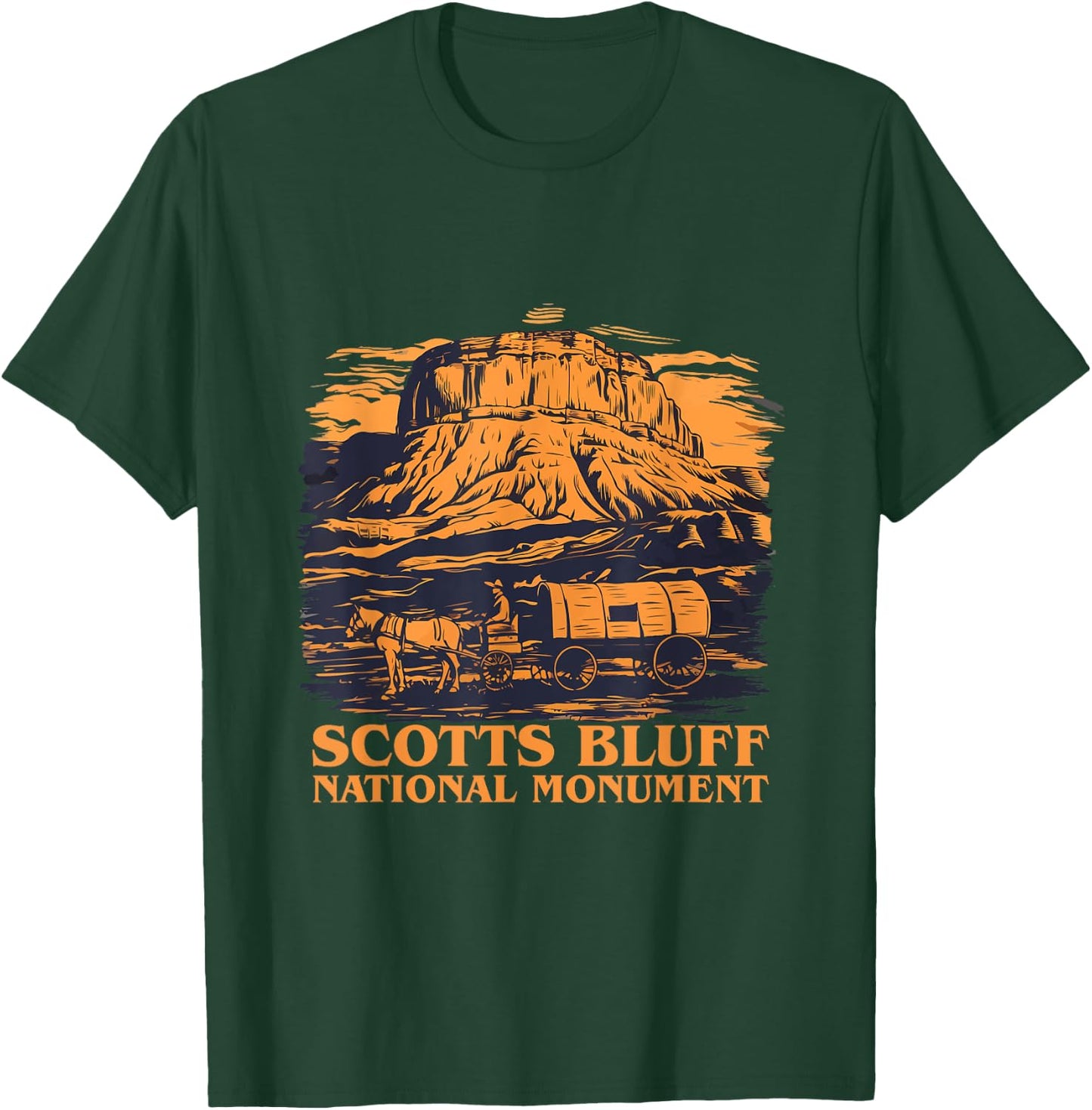 Scotts Bluff National Monument Horse cart Outfit T-Shirt - T-Shirt | Forest