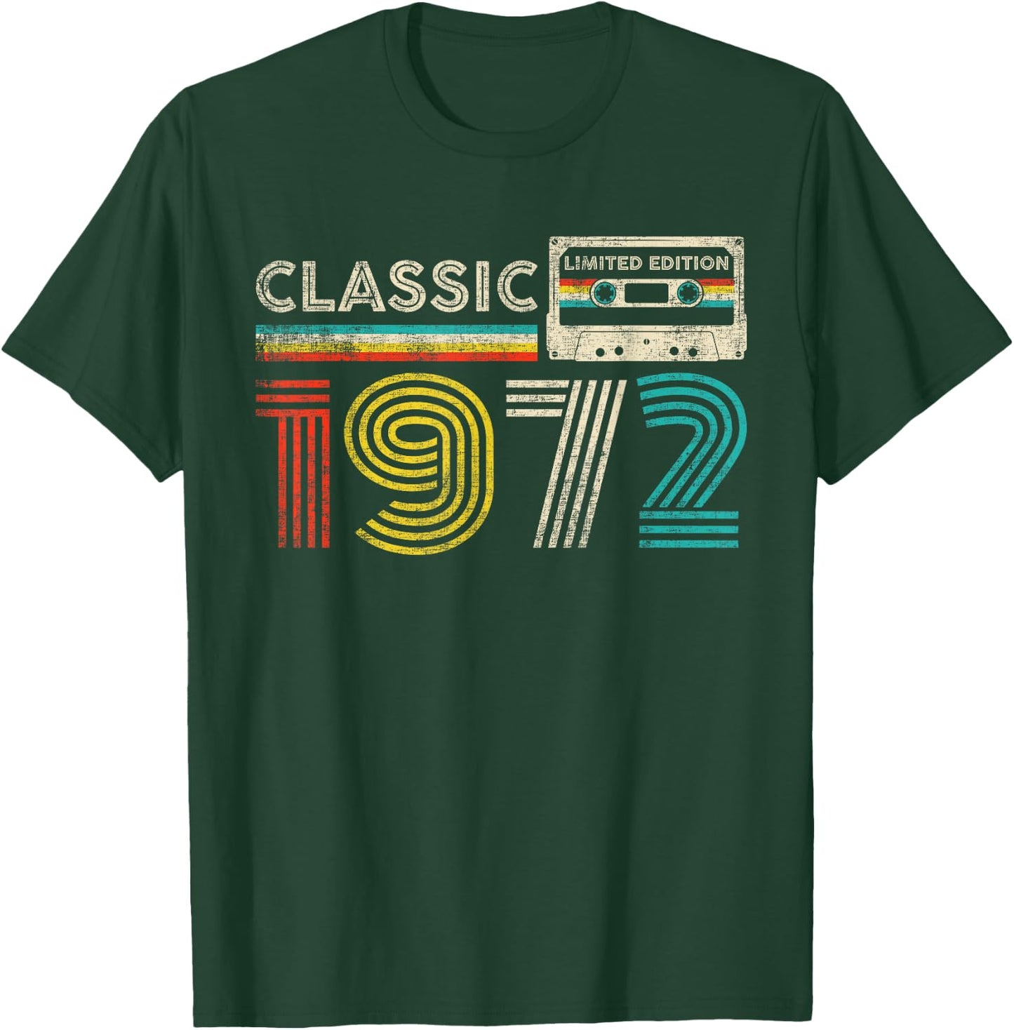 Classic 1972 Vintage 1972 Cassette Tape Men Women Birthday T-Shirt - T-Shirt | Forest