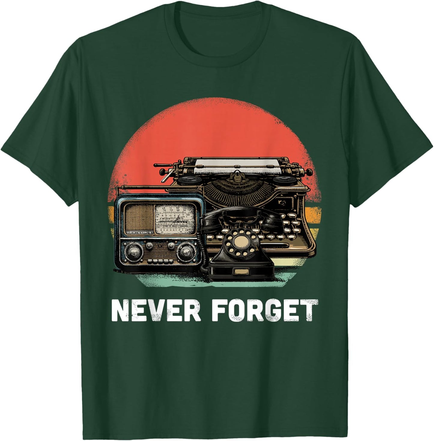Never Forget Shirt Retro Technology 89s 90s Phone Radio T-Shirt - T-Shirt | Forest