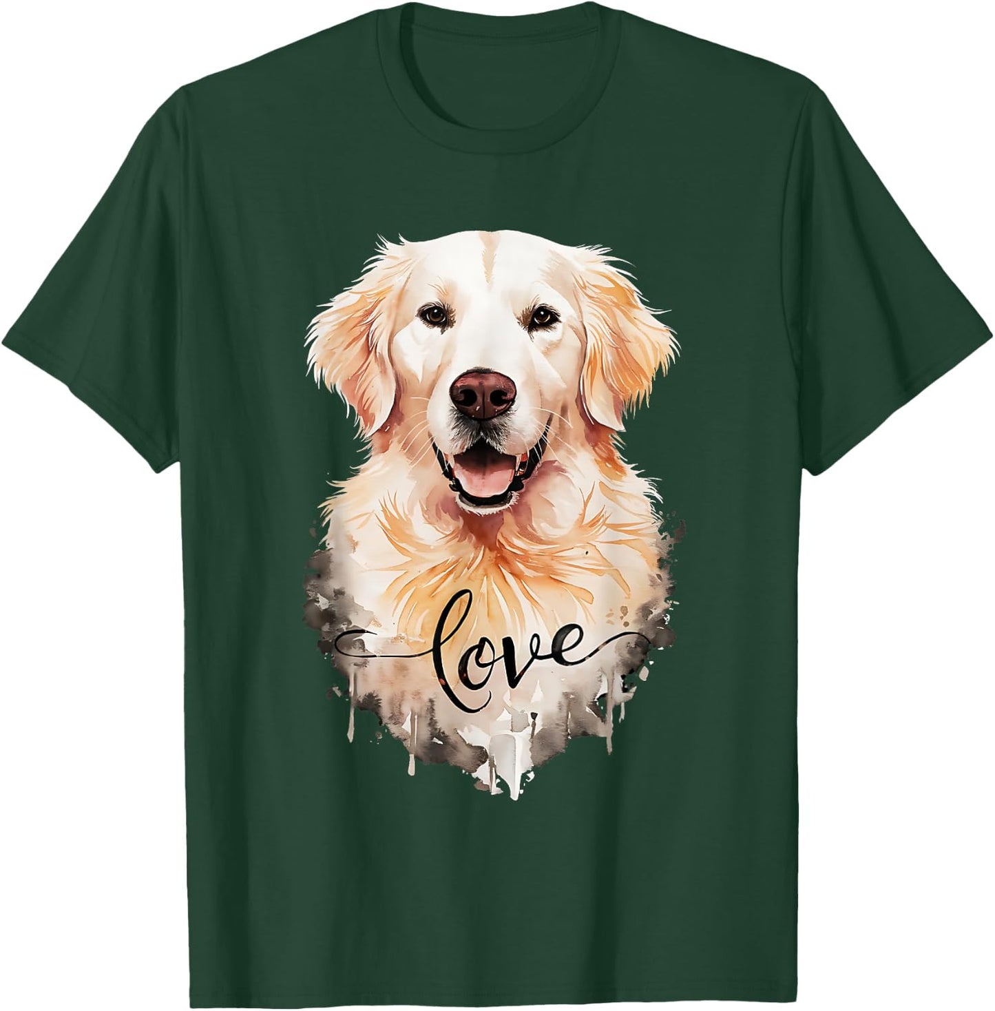 Love White English Cream Golden Retriever Mom Dad Dog Puppy T-Shirt - T-Shirt | Forest